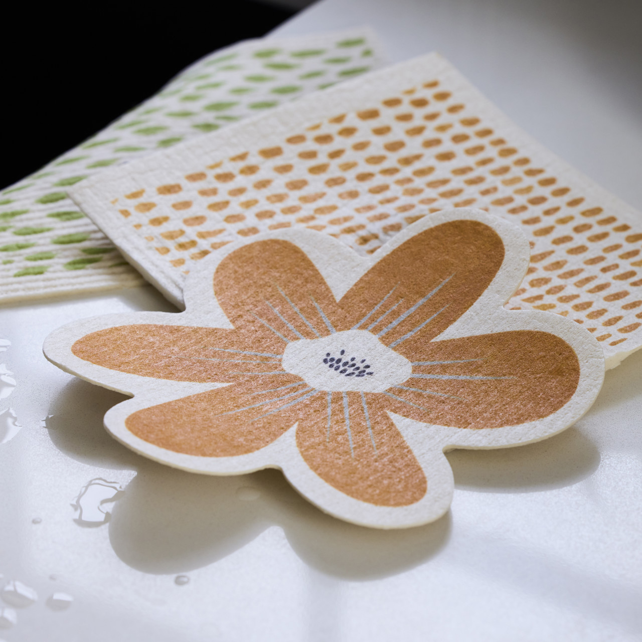 Flower BioDishCloths Orange Specs thumbnail