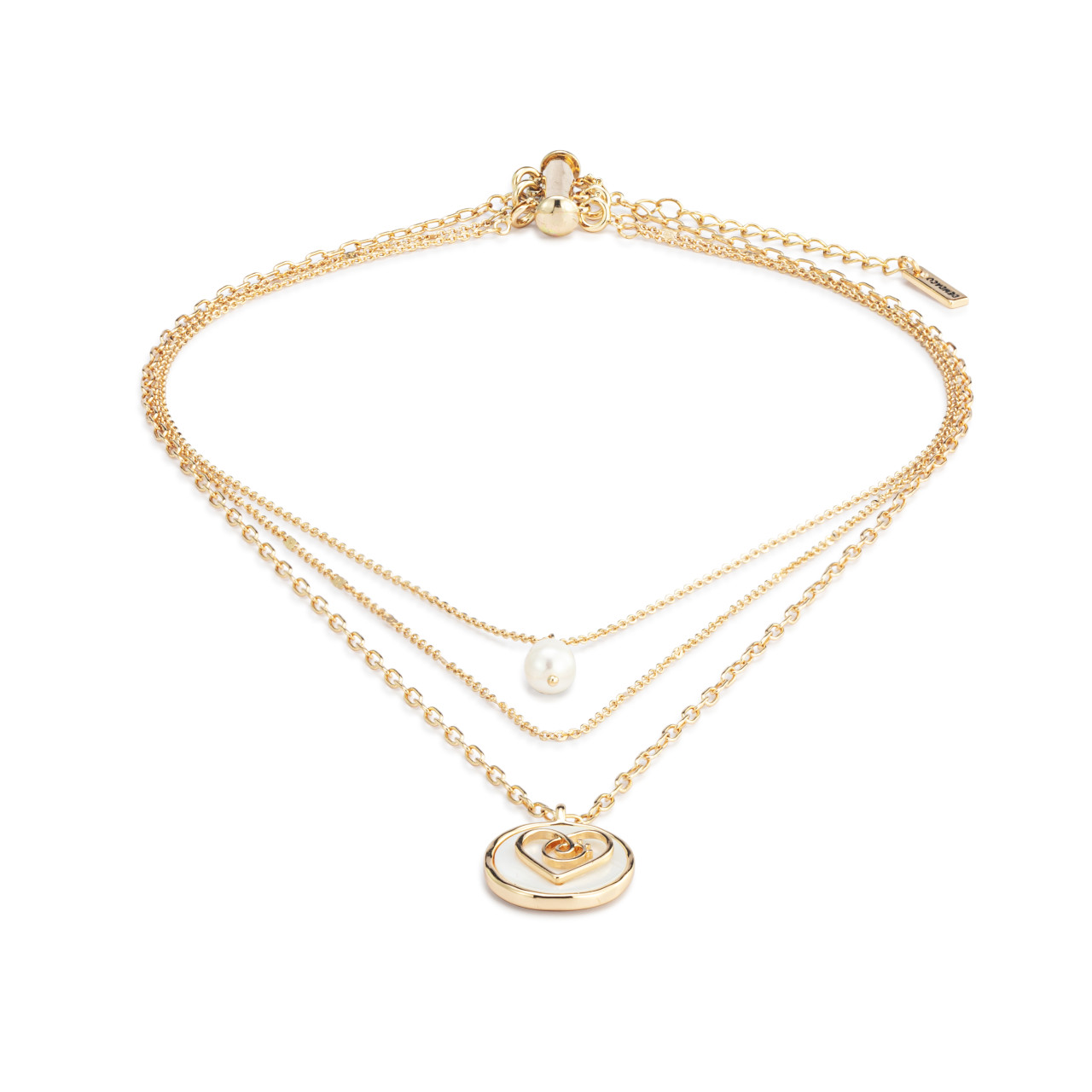 Grateful Heart Mother of Pearl Necklace - Gold thumbnail