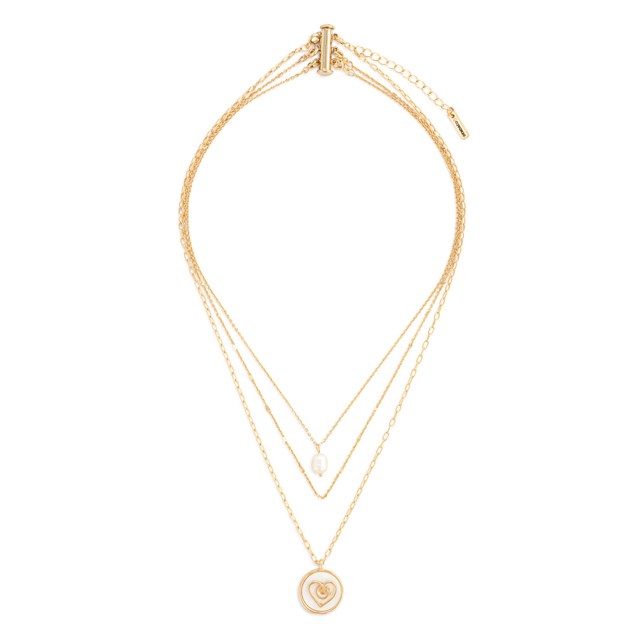 Grateful Heart Mother of Pearl Necklace - Gold thumbnail