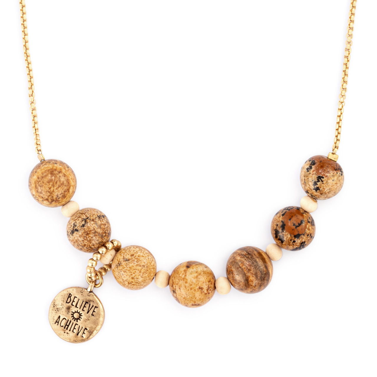 7 Days Tracker Necklace - Taupe and Gold thumbnail