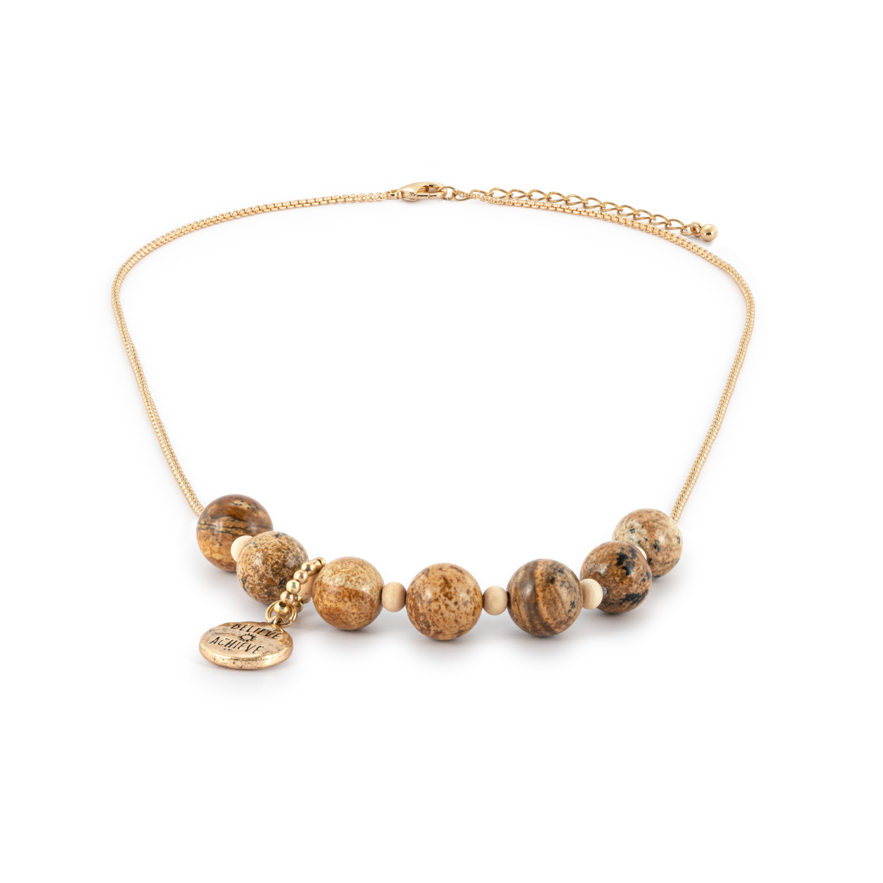 7 Days Tracker Necklace - Taupe and Gold thumbnail