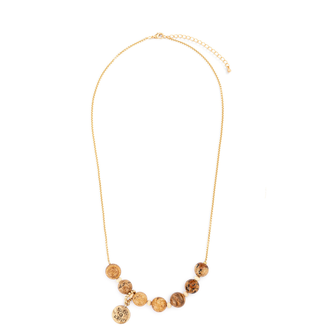 7 Days Tracker Necklace - Taupe and Gold thumbnail