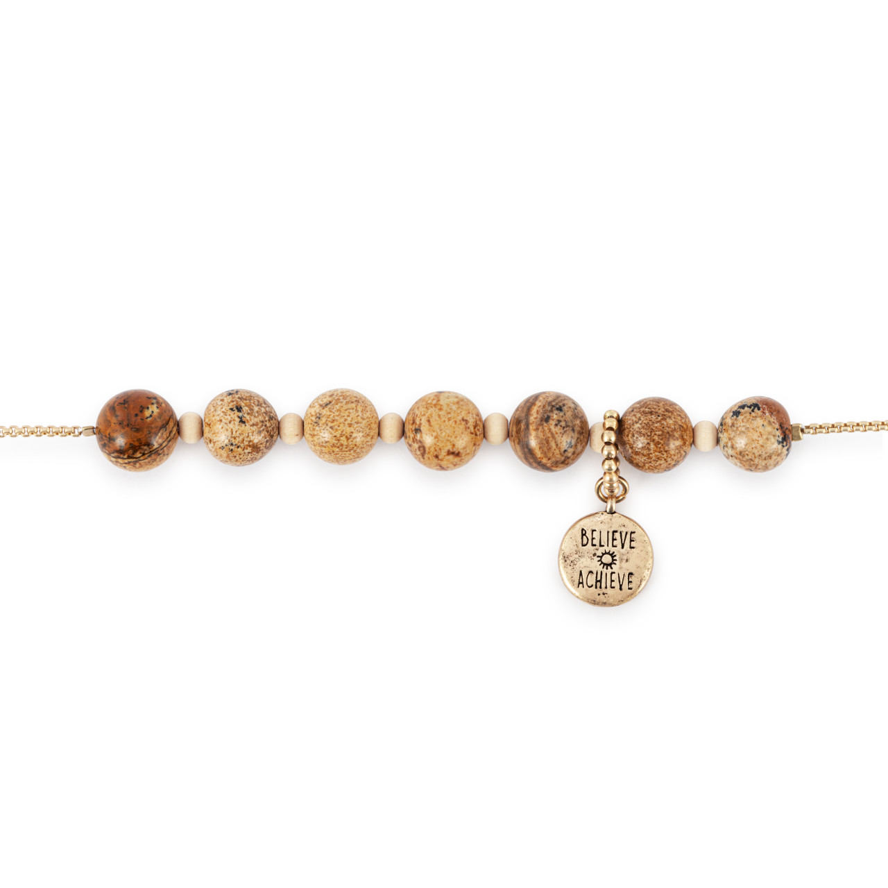 7 Days Tracker Necklace - Taupe and Gold thumbnail