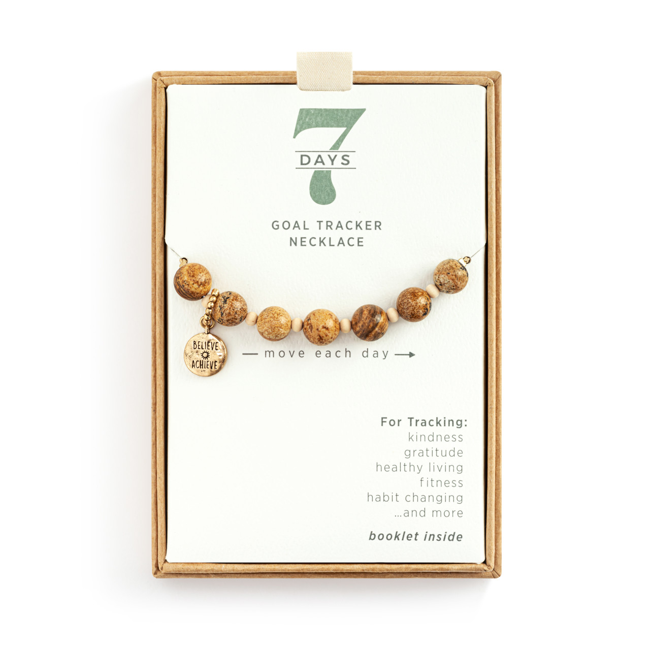 7 Days Tracker Necklace - Taupe and Gold thumbnail