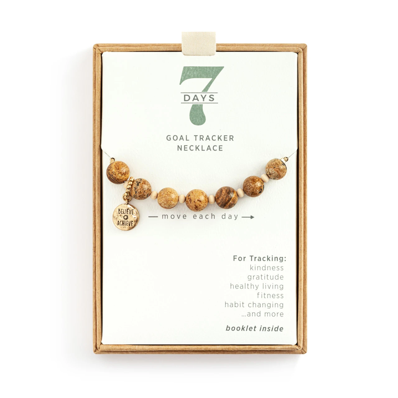 7 Days Tracker Necklace - Taupe and Gold thumbnail