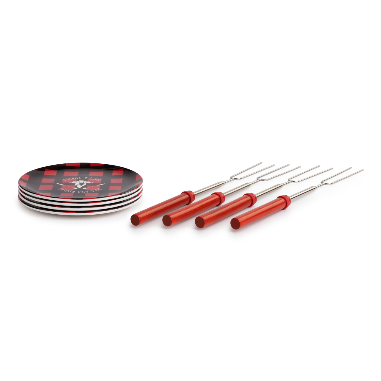 Melamine Plates & Sticks Fireplace Smores Kit - Set of 4 thumbnail