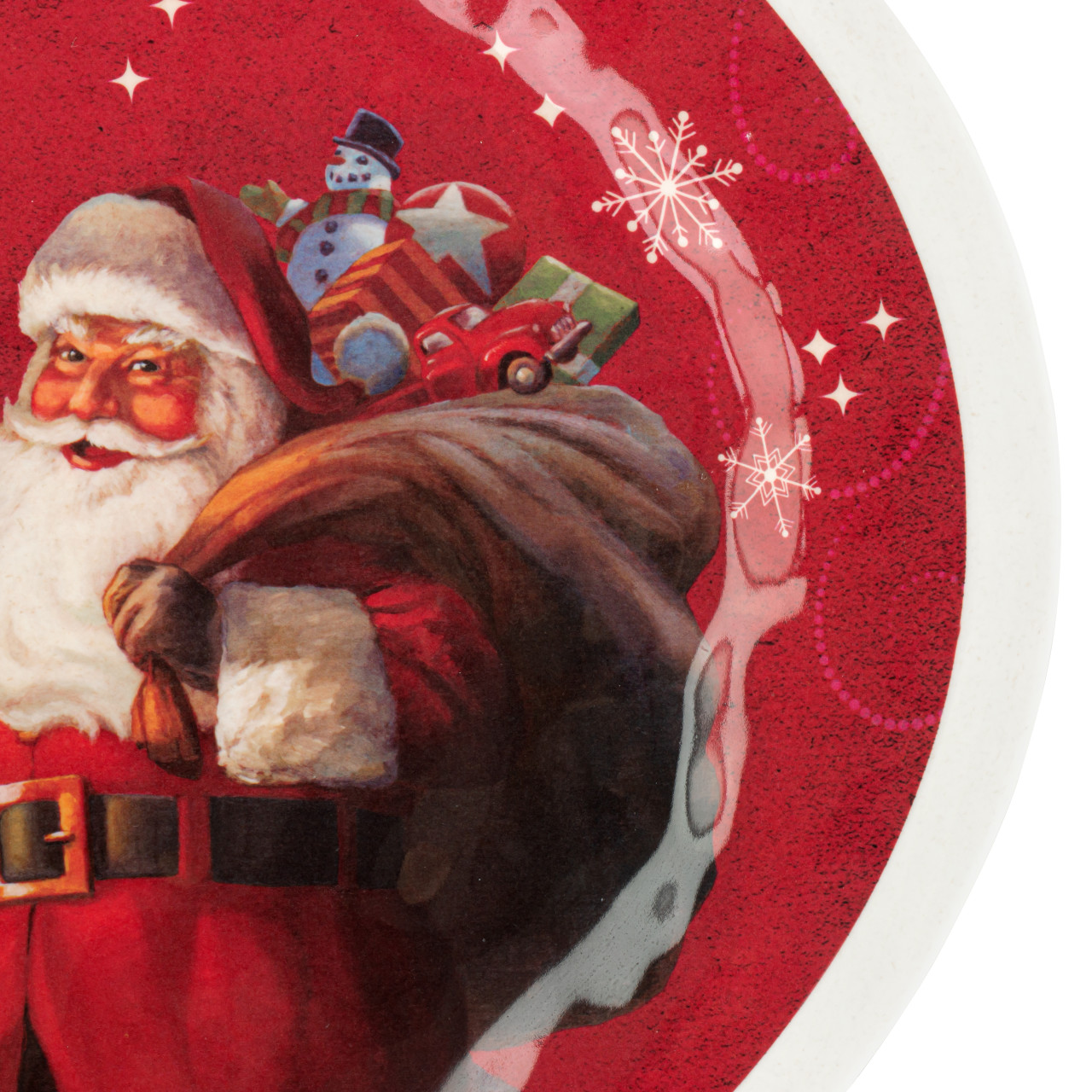 Red Snowfall Santa Large Melamine Oval Platter thumbnail