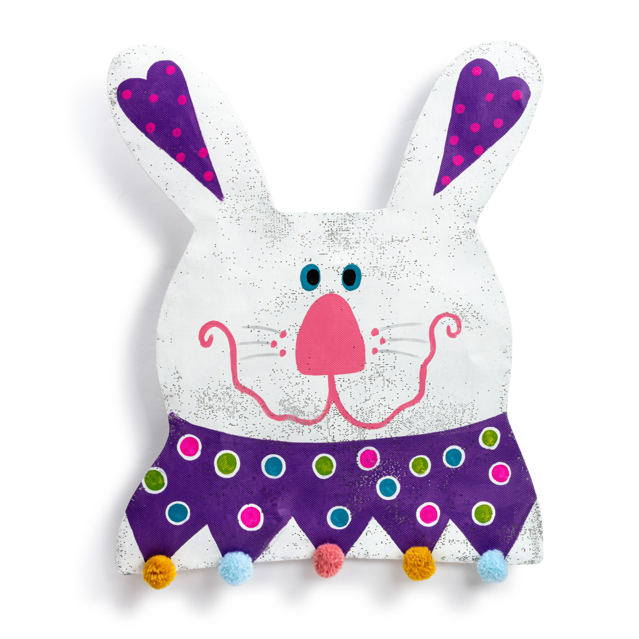Screenings Multicolored Smiling Easter Bunny Door Hanger 28" x 23" thumbnail