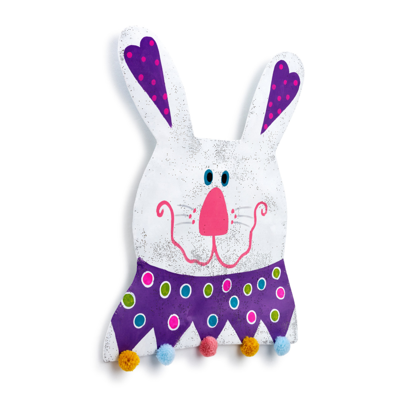 Screenings Multicolored Smiling Easter Bunny Door Hanger 28" x 23" thumbnail