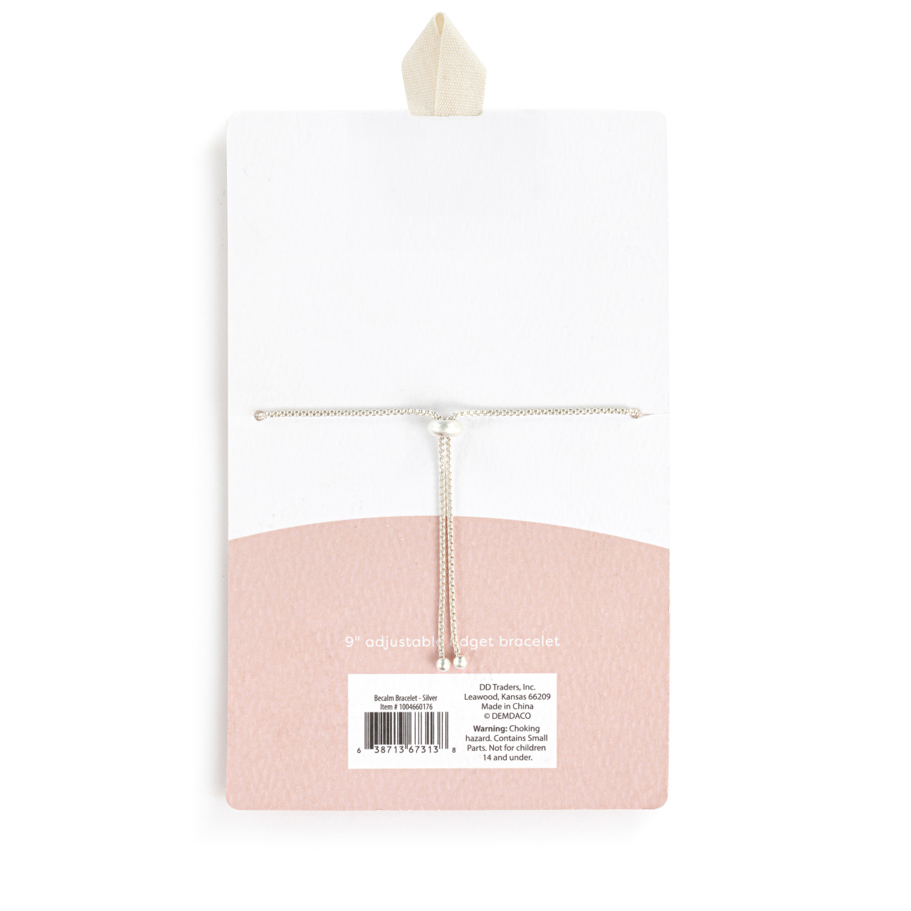 BeCalm Silver Adjustable Spinning Fidget Bracelet 6.5" thumbnail