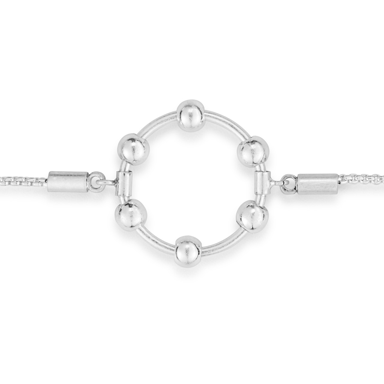 BeCalm Silver Adjustable Spinning Fidget Bracelet 6.5" thumbnail