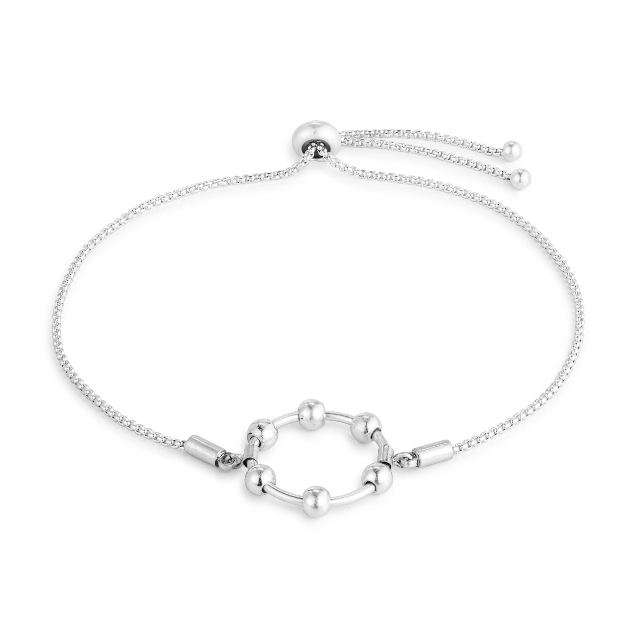 BeCalm Silver Adjustable Spinning Fidget Bracelet 6.5" thumbnail