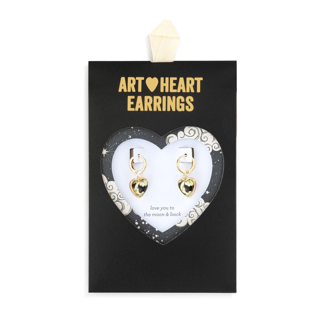 Art Heart Earrings - Moon and Back thumbnail