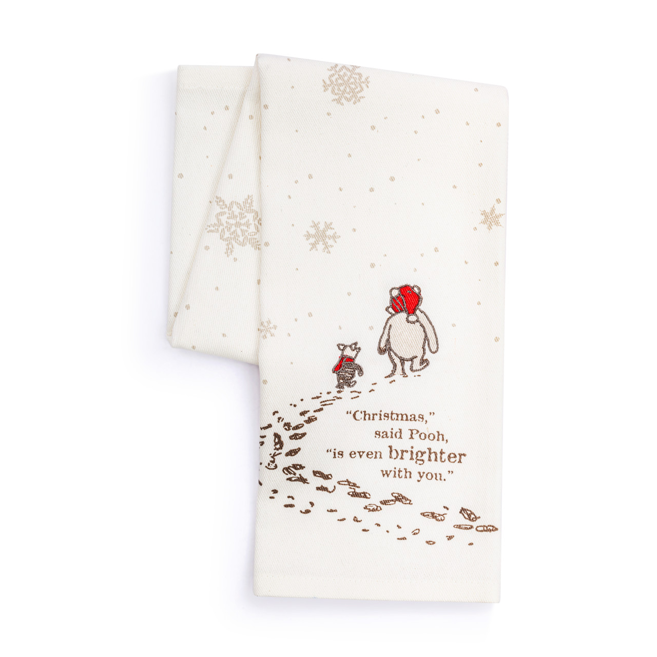 Winnie-the-Pooh Cream Brighter With You Holiday Kitchen Towel 17" x 28" thumbnail