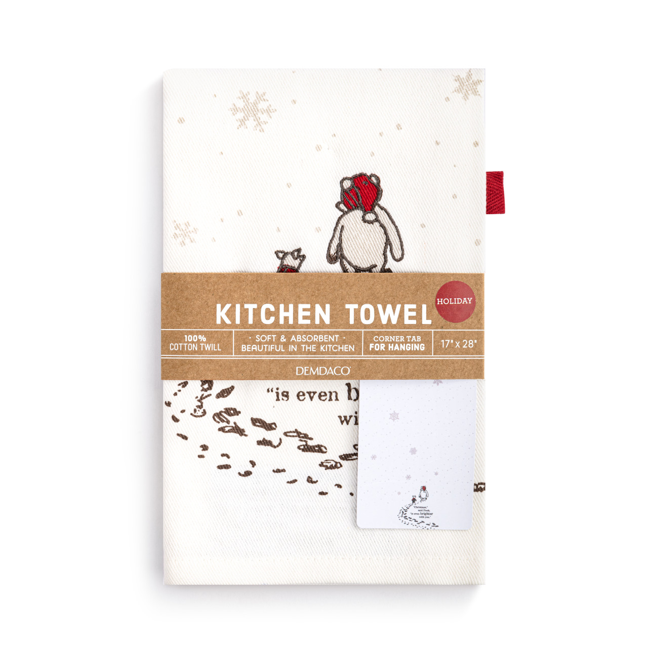 Winnie-the-Pooh Cream Brighter With You Holiday Kitchen Towel 17" x 28" thumbnail