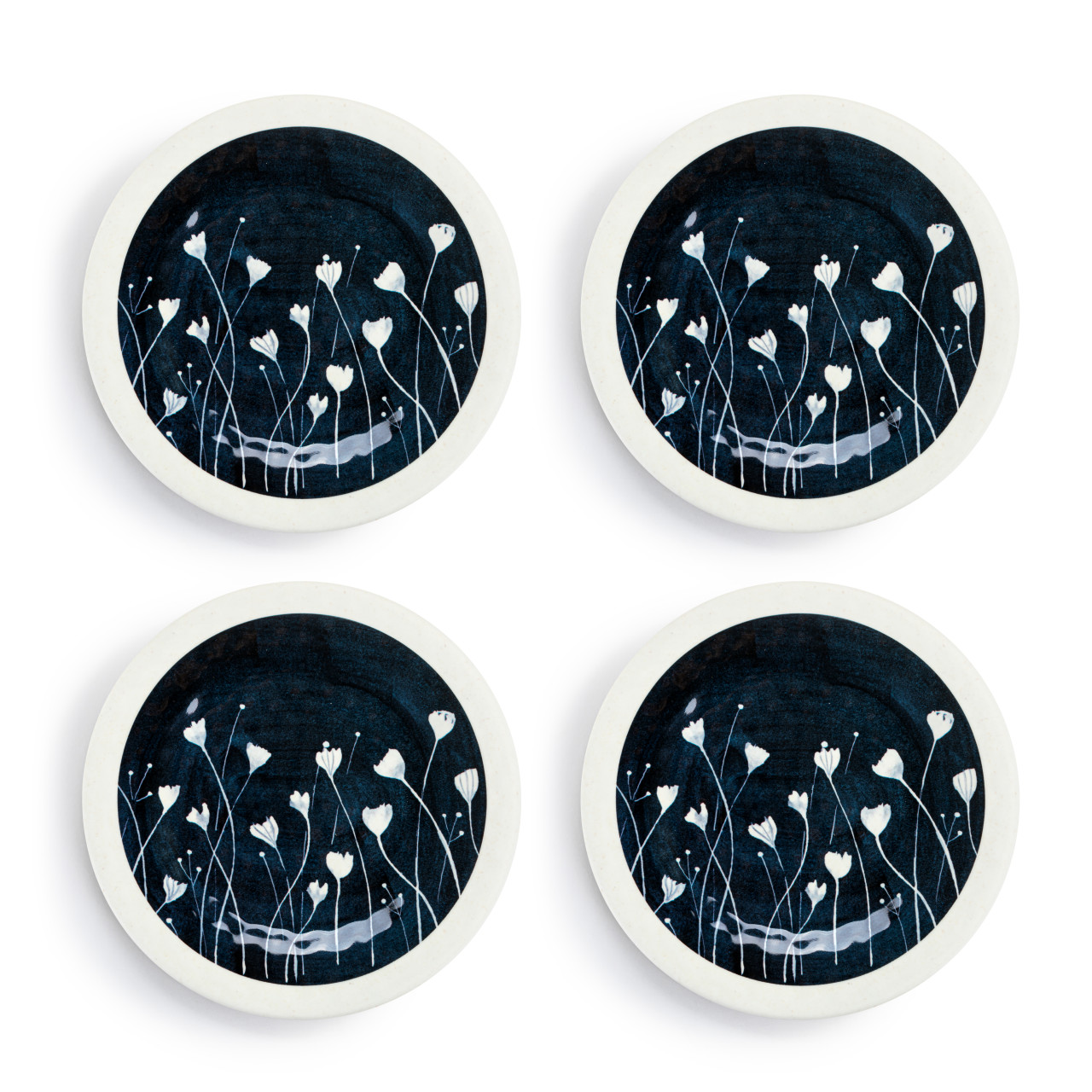 Blue Wildflowers Melamine Appetizer Plates - Set of 4 thumbnail