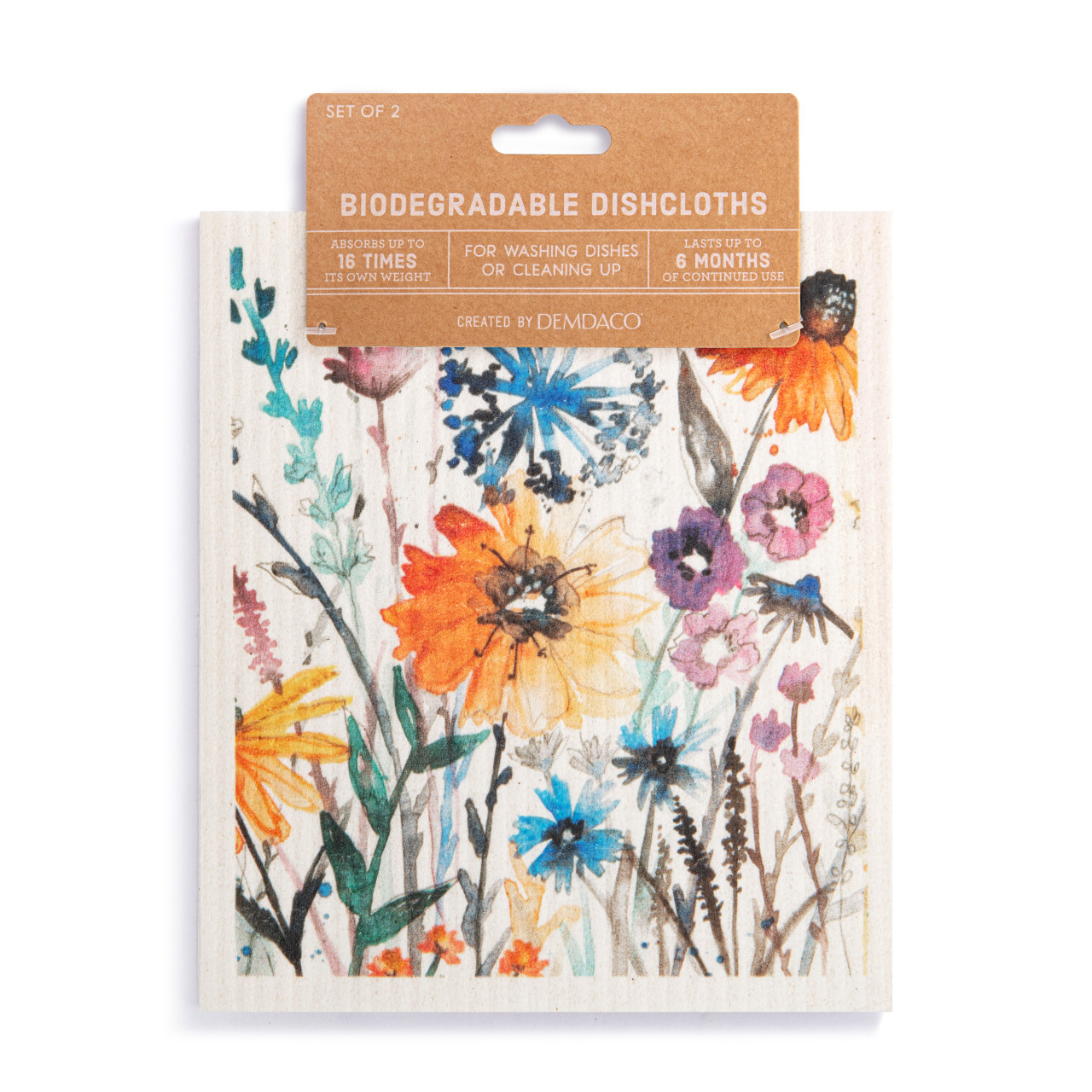 Biodegradable Dish Cloths Set of 2 - Meadow Flowers thumbnail