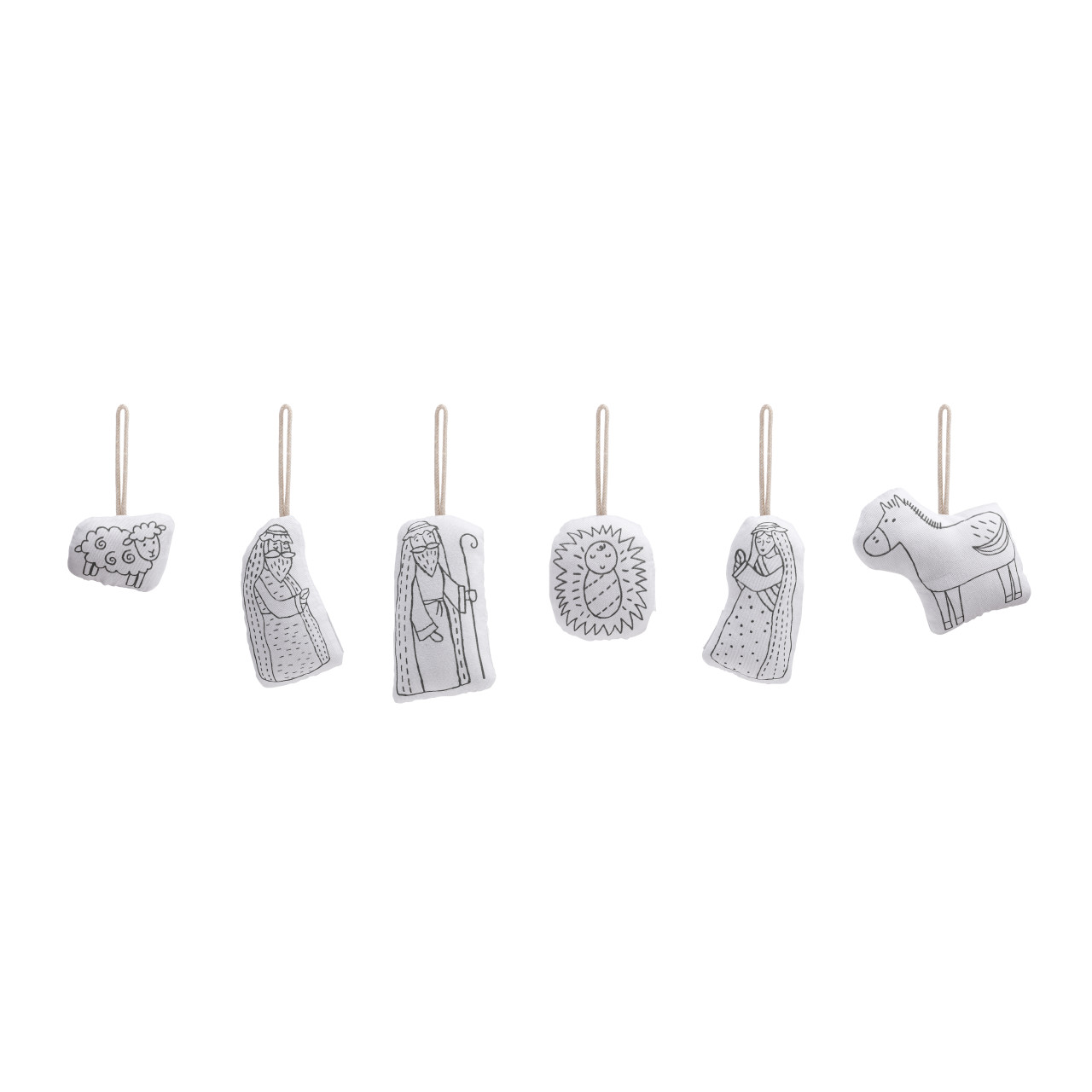 Nativity Plush Color Me Ornaments - Set of 6 thumbnail