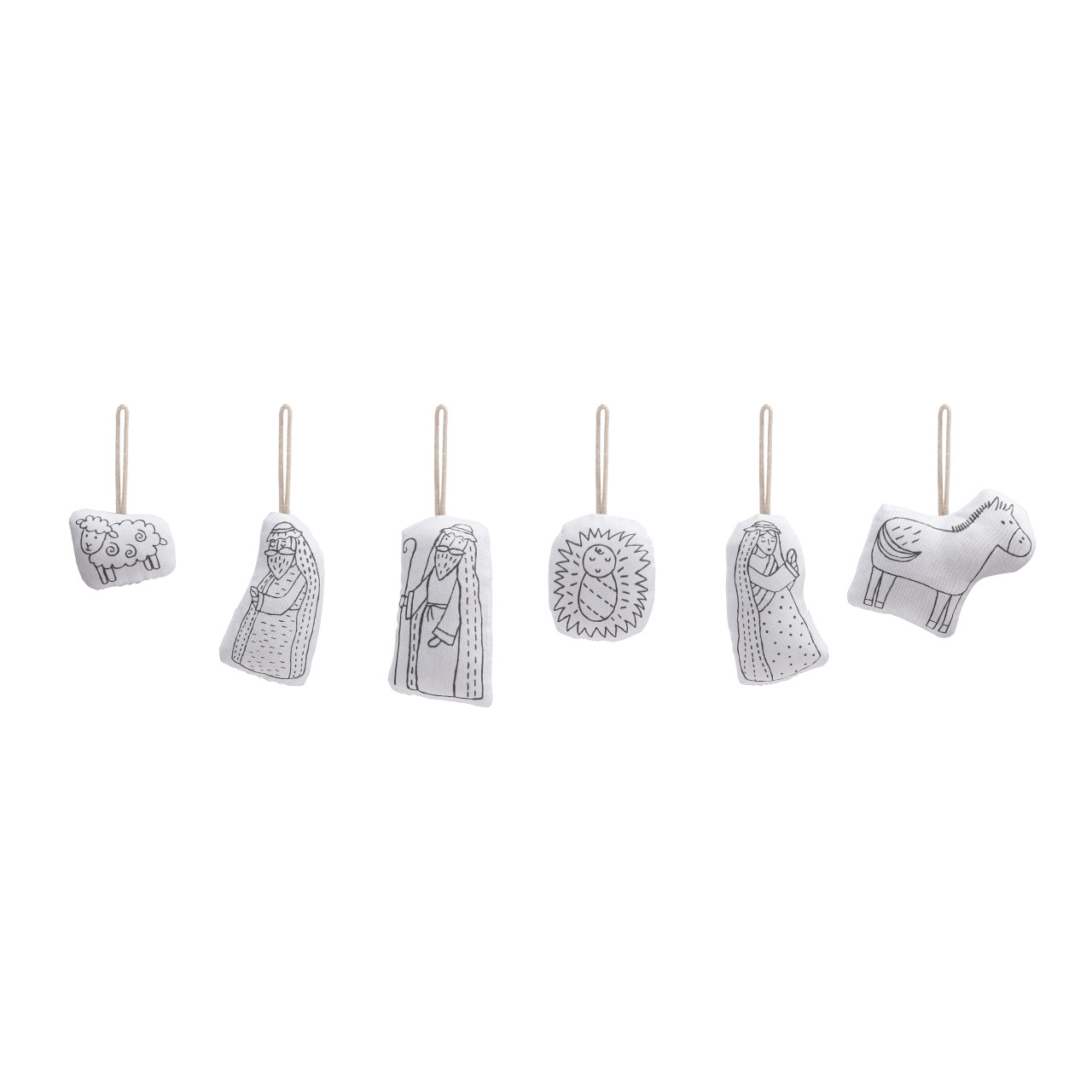 Nativity Plush Color Me Ornaments - Set of 6 thumbnail
