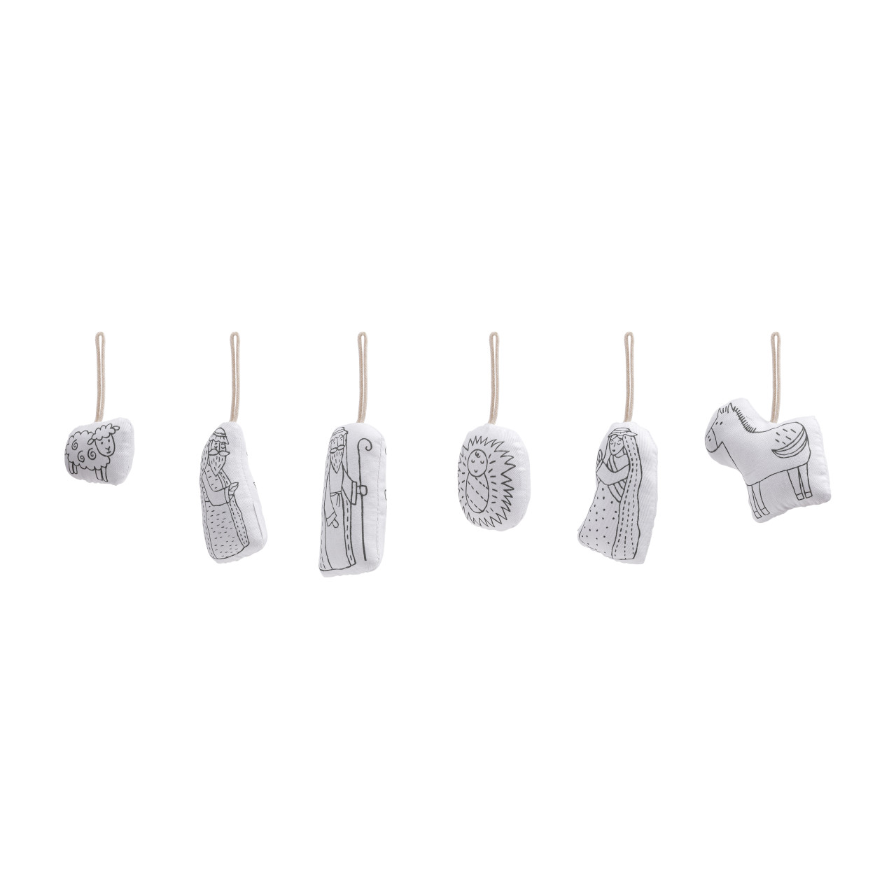 Nativity Plush Color Me Ornaments - Set of 6 thumbnail