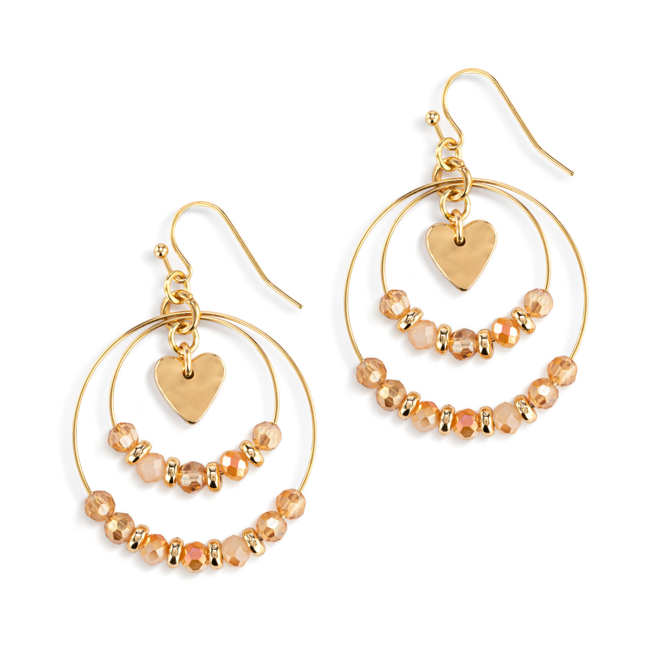 Beaded Love Earrings - Champagne thumbnail