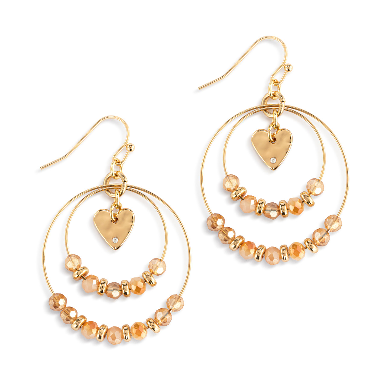 Beaded Love Earrings - Champagne thumbnail