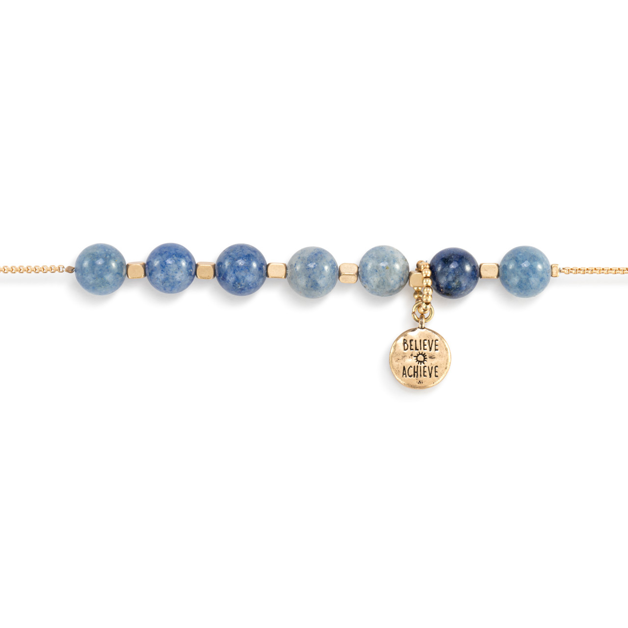 7 Days Indigo and Gold Adjustable Tracker Bracelet 9.5" thumbnail
