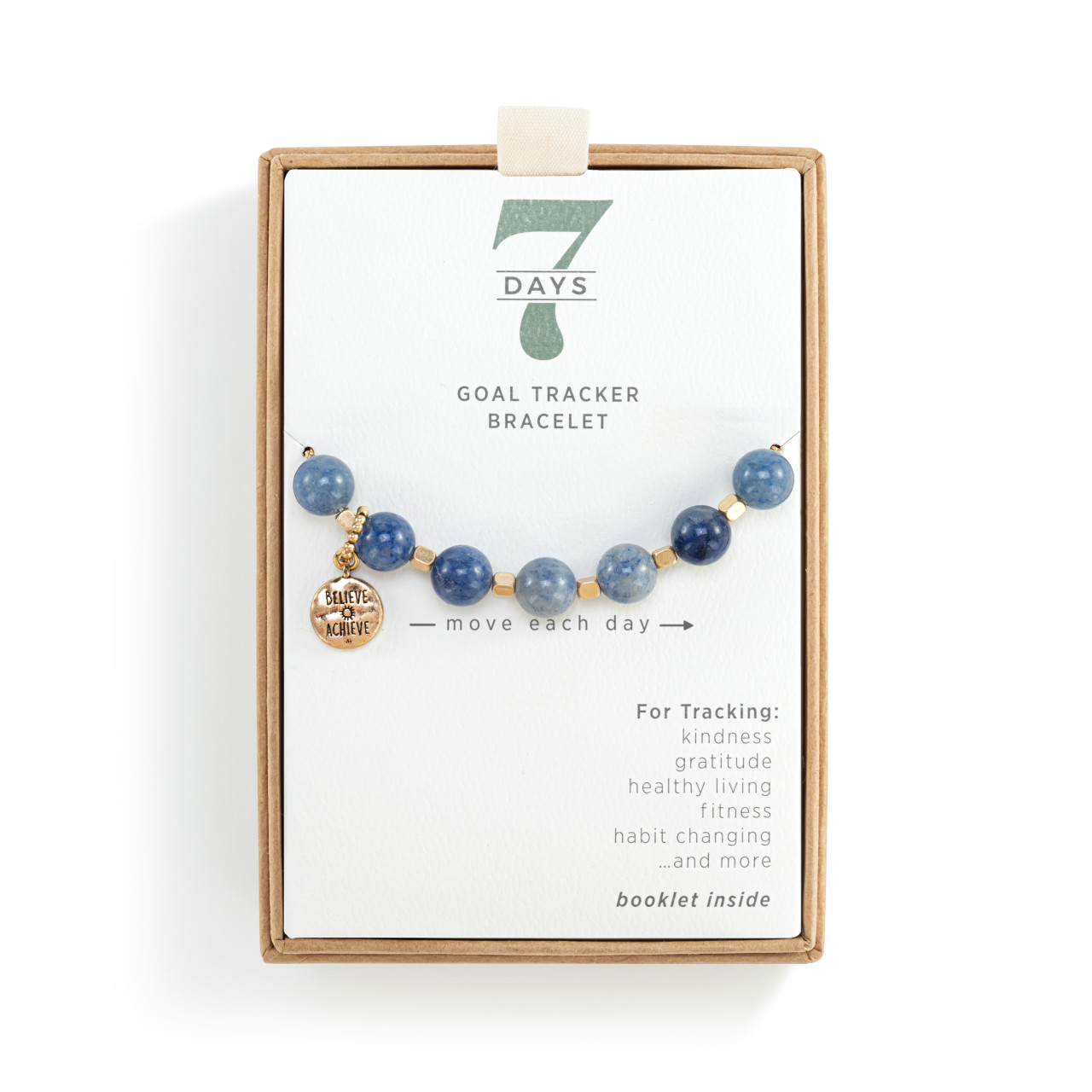 7 Days Indigo and Gold Adjustable Tracker Bracelet 9.5" thumbnail