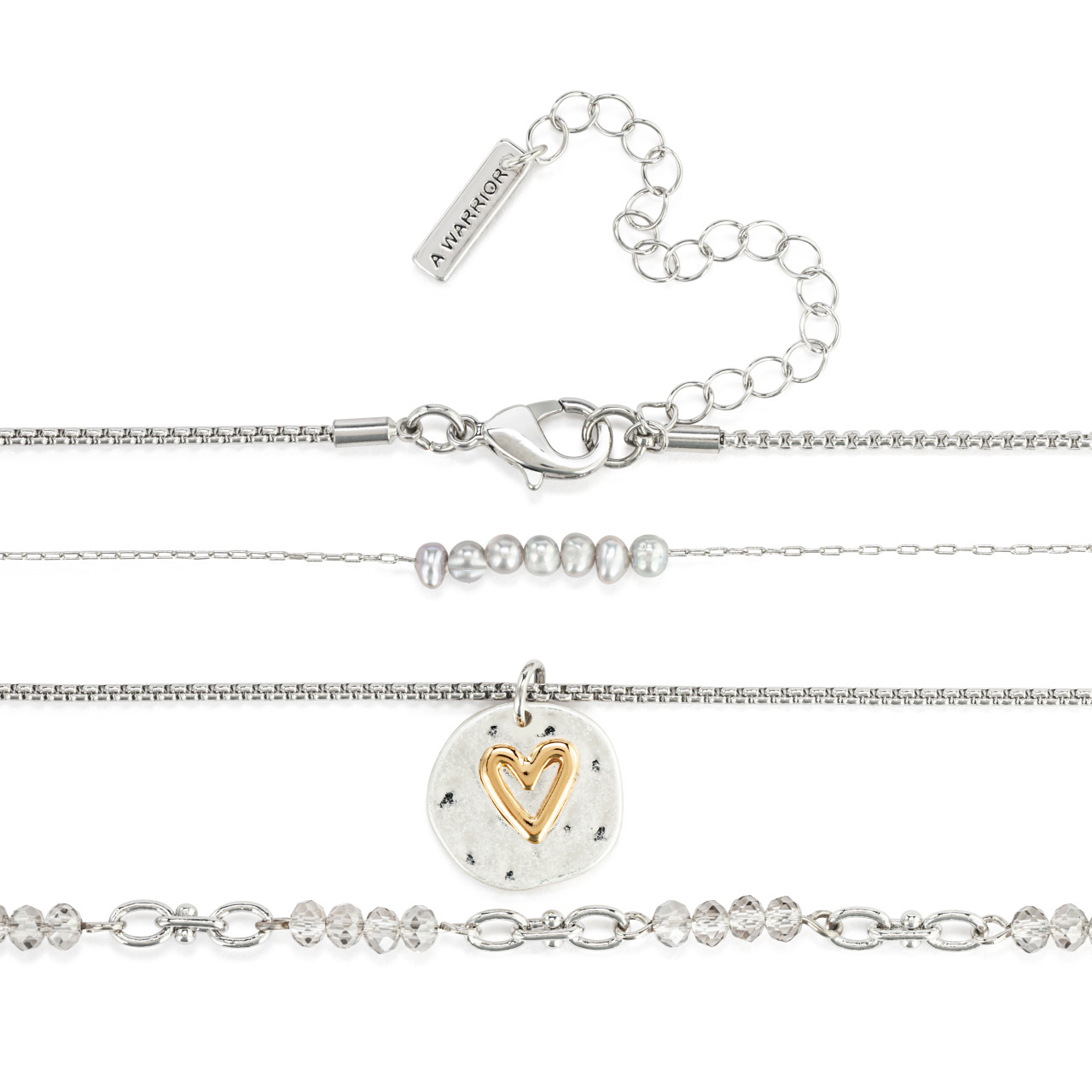 Beaded Love Necklace - Gray thumbnail