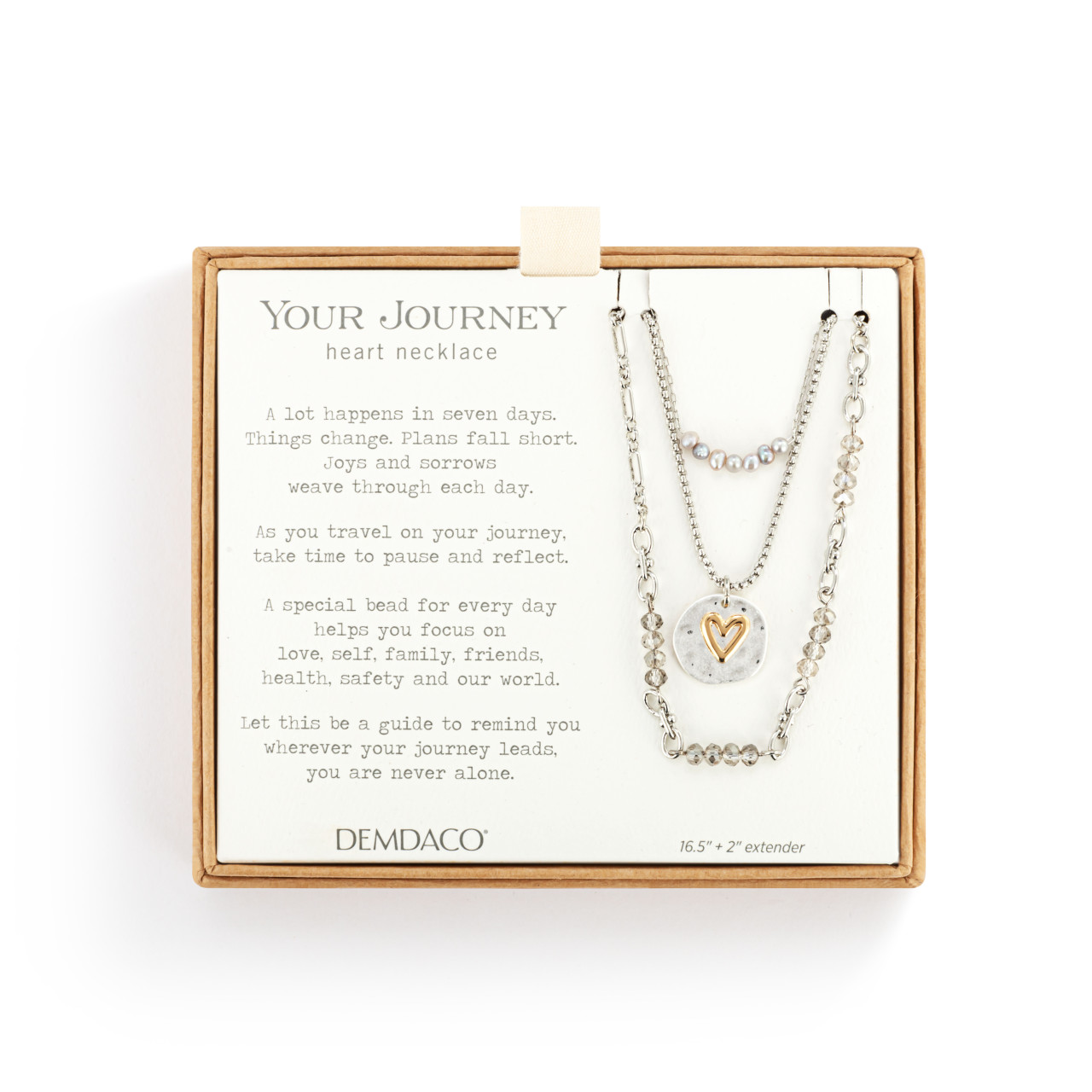 Beaded Love Necklace - Gray thumbnail