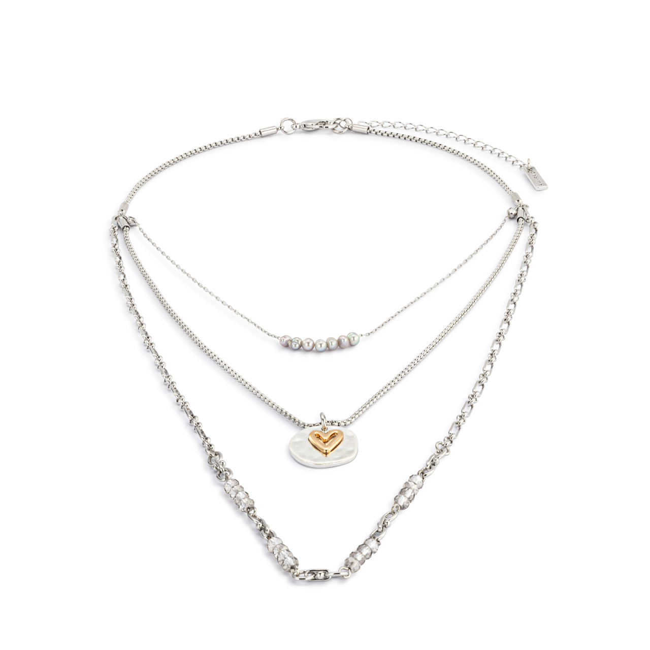 Beaded Love Necklace - Gray thumbnail