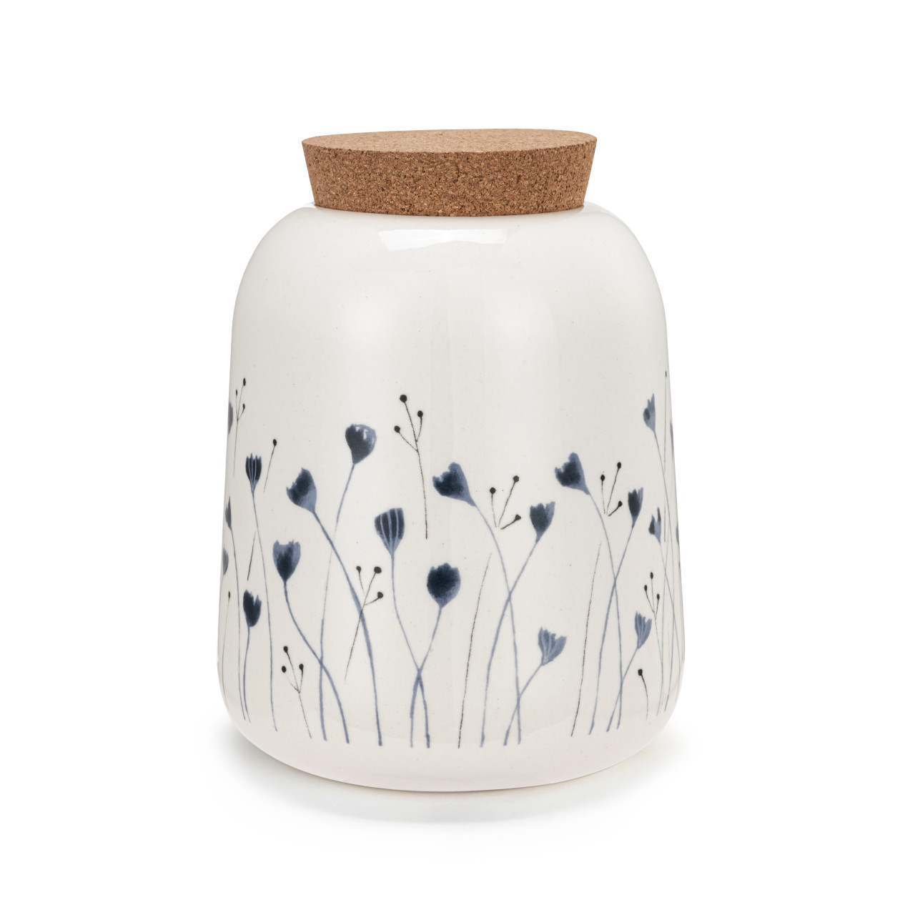 Blue Wildflowers Medium Cork Lid Canister thumbnail