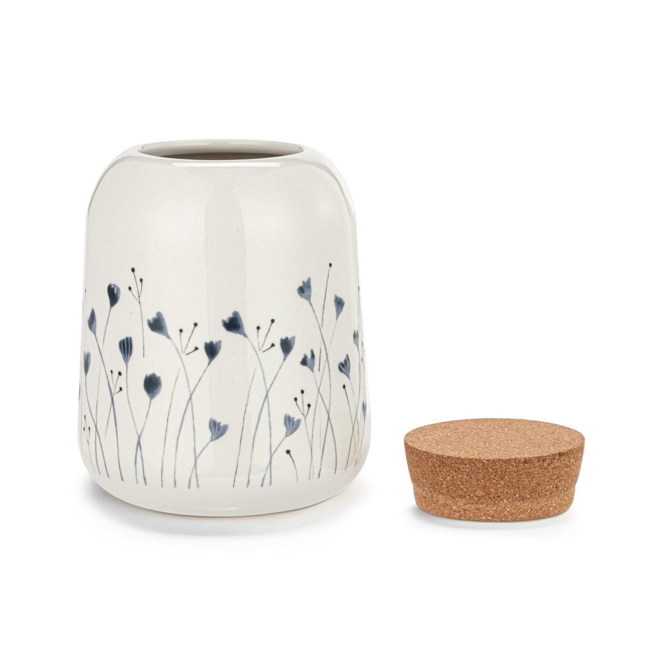 Blue Wildflowers Medium Cork Lid Canister thumbnail