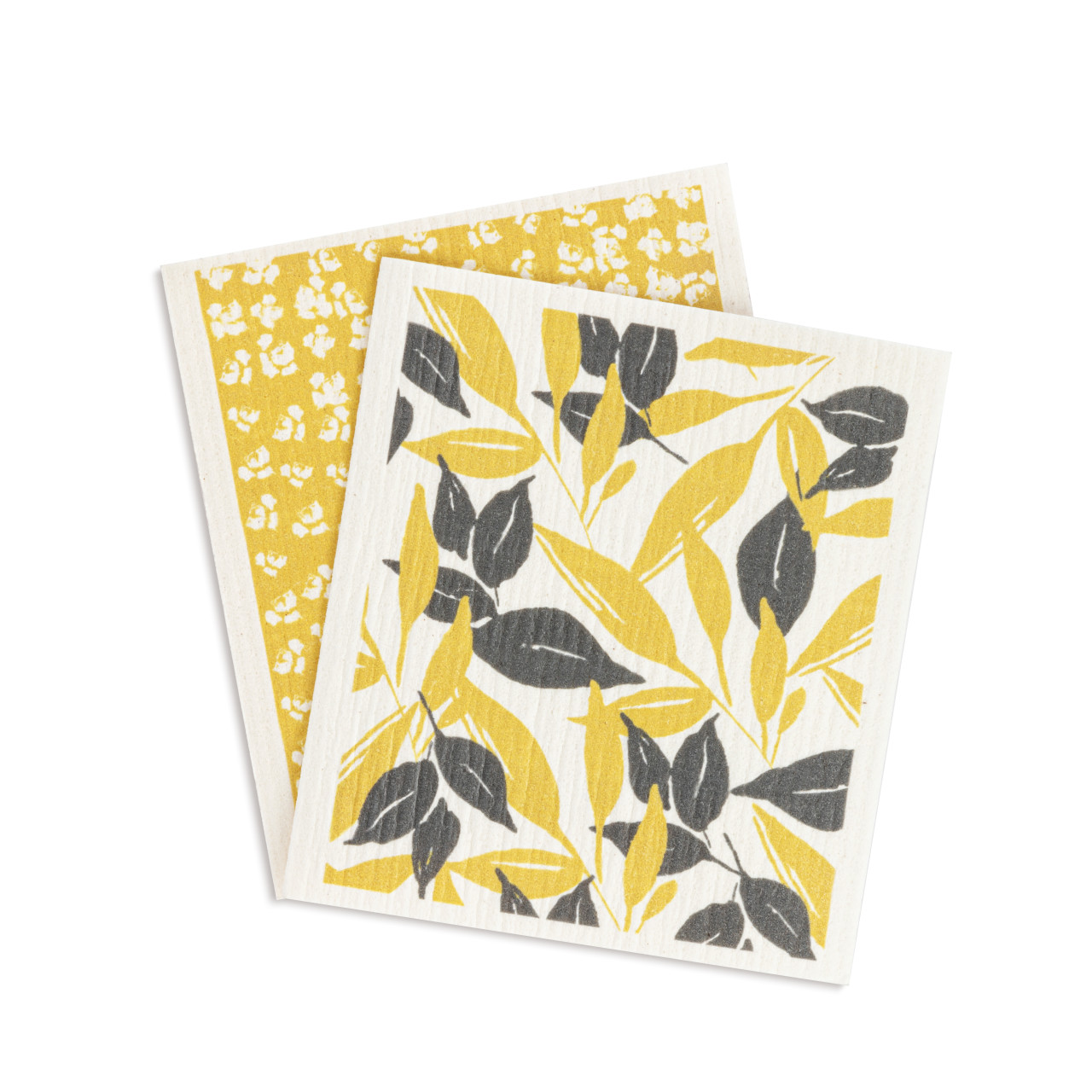 BioDishCloths Set of 2 - GoldGreyLeaves thumbnail