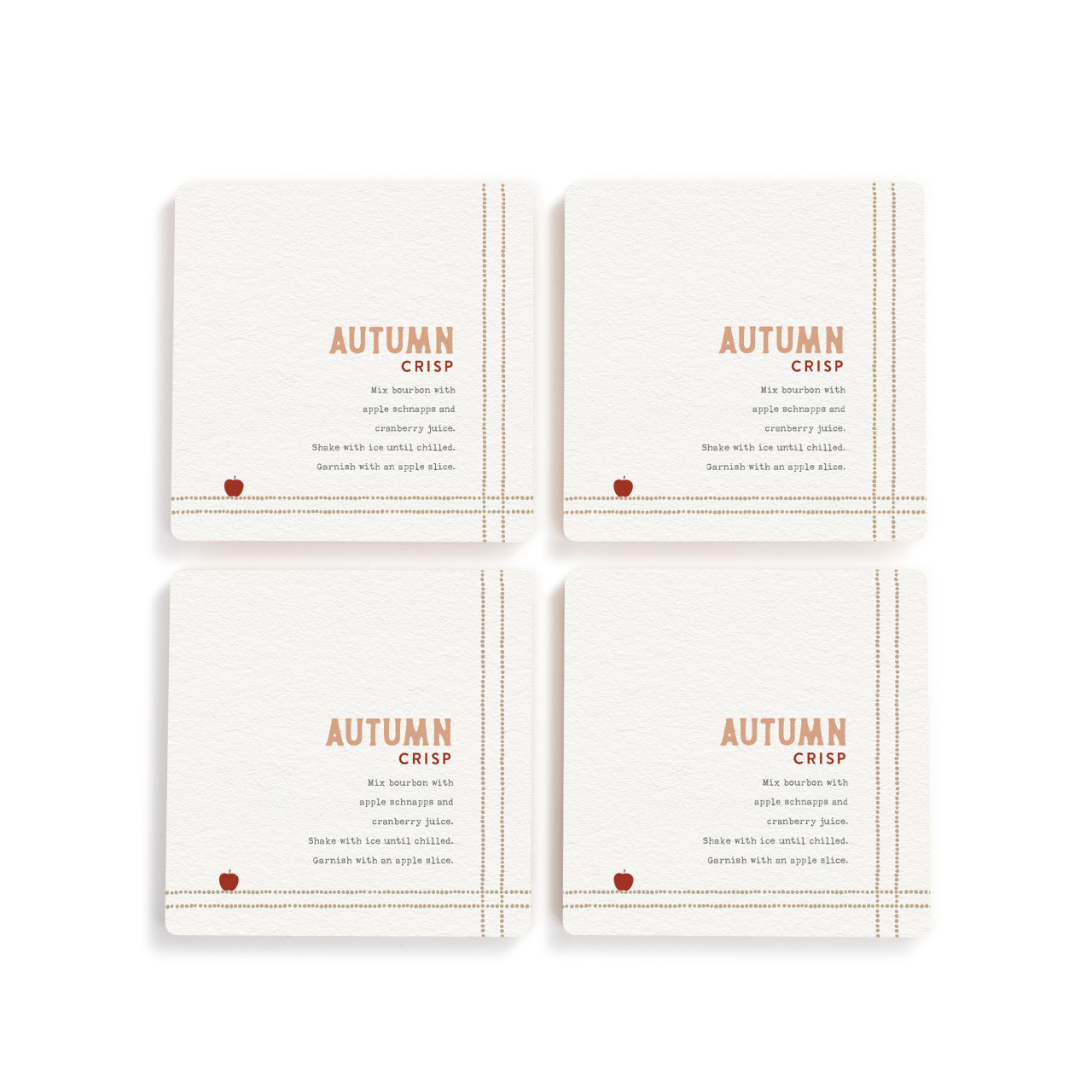 Recipes Autumn Crisp Coasters - Set of 4 thumbnail