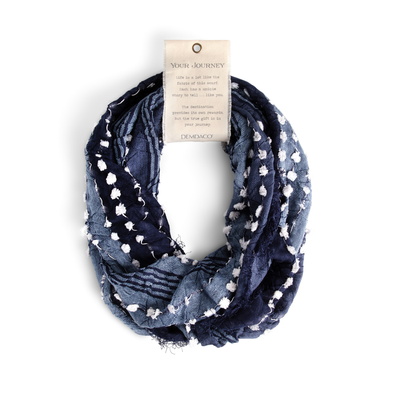 Textured Infinity Scarf - Navy thumbnail