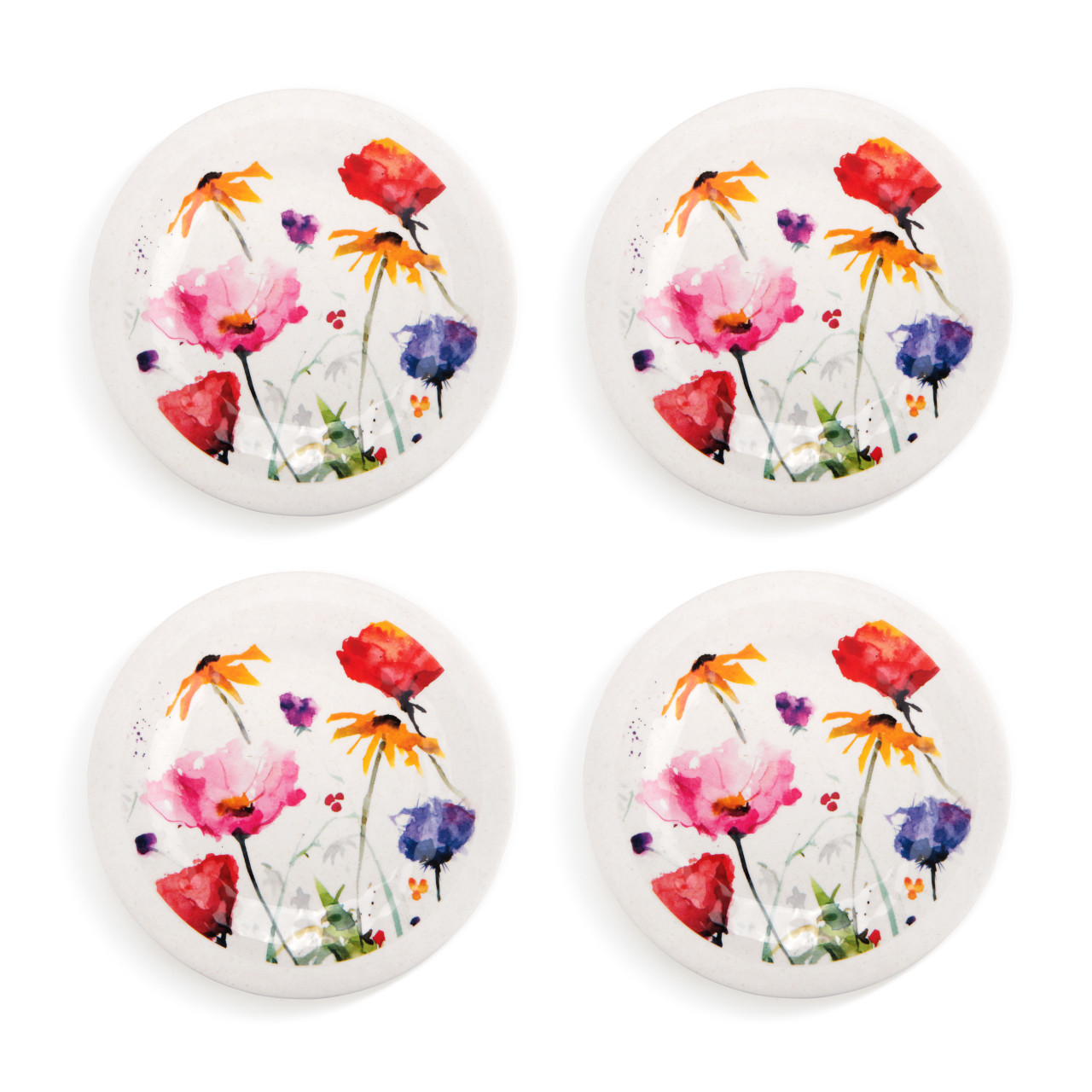 Wildflowers Melamine Appetizer Plates - Set of 4 thumbnail