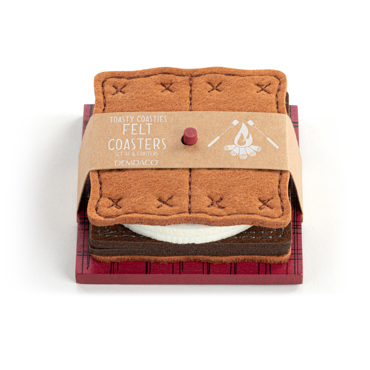 S'mores Coaster Stack with Stand - Set of 6 thumbnail