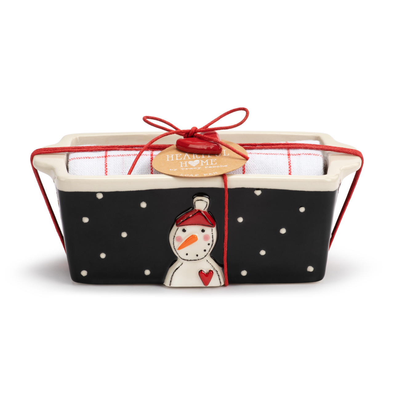 Mini Loaf Pan with Towel Set - Evening Snowman thumbnail