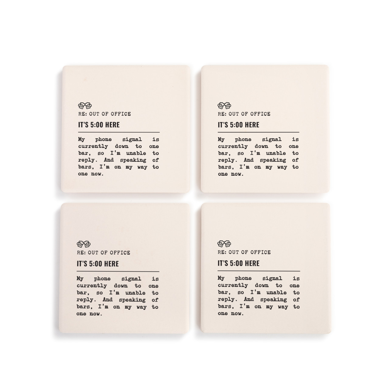 5 O'clock Here Phone Signal Coasters -S4 thumbnail