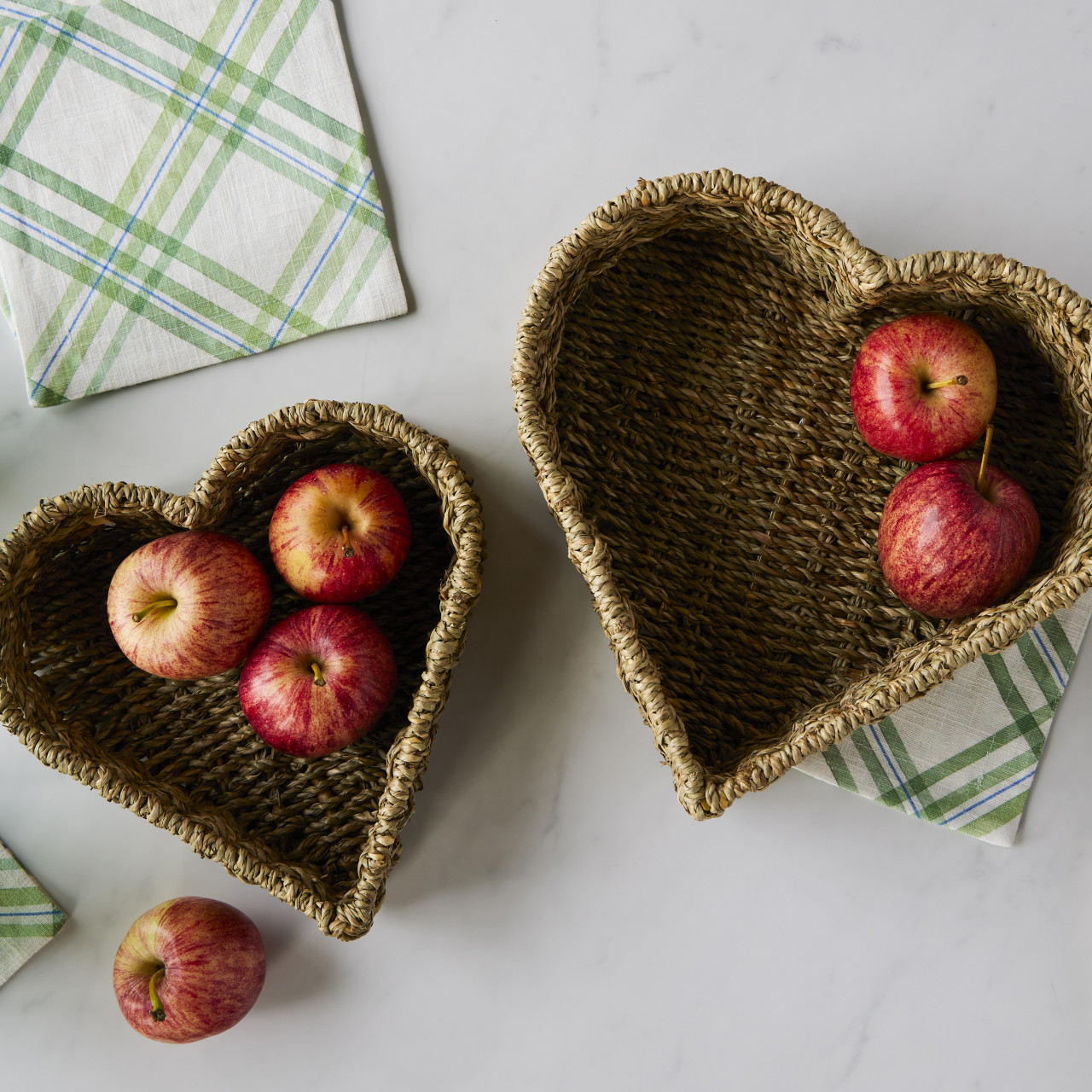 Woven Heart Baskets - Set of 2 thumbnail