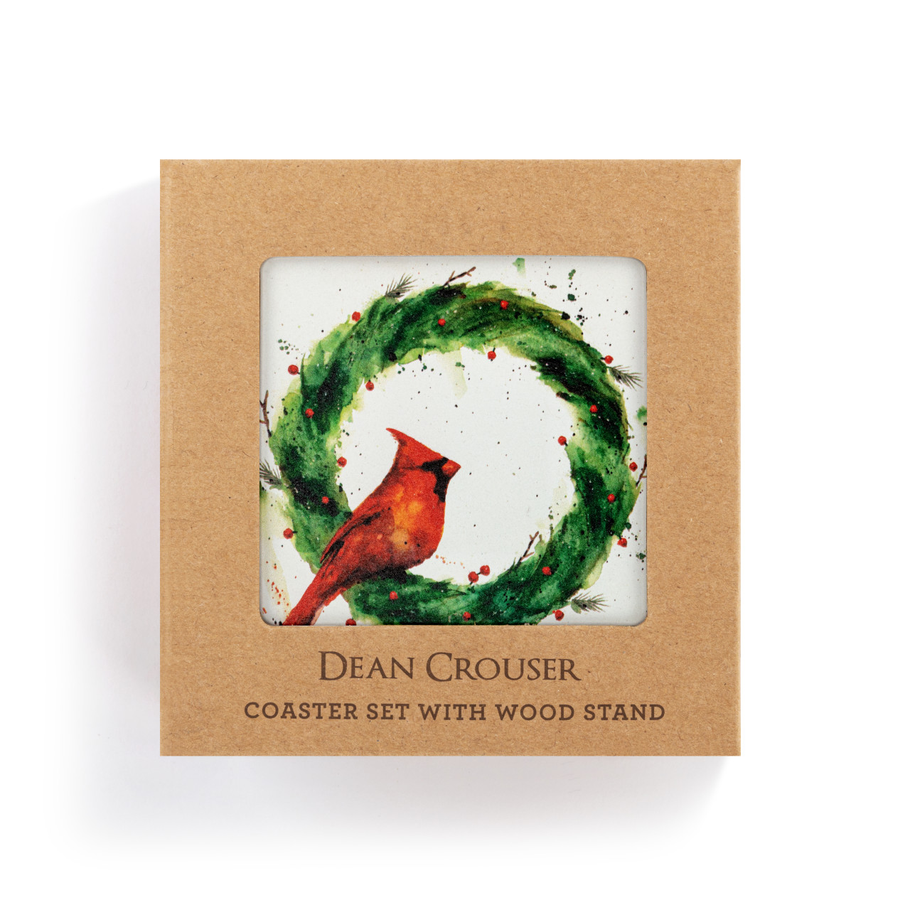 Cardinal in Holly Wreath Coasters - Set of 4 thumbnail