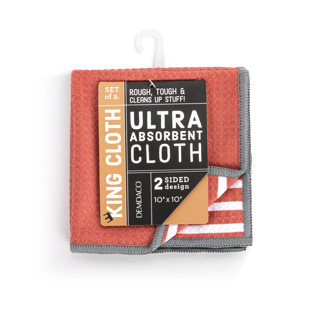 Reversible Red Stripe Absorbent Men's Cloths Set of 2 10" thumbnail