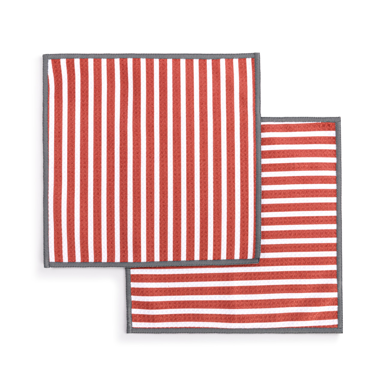 Reversible Red Stripe Absorbent Men's Cloths Set of 2 10" thumbnail