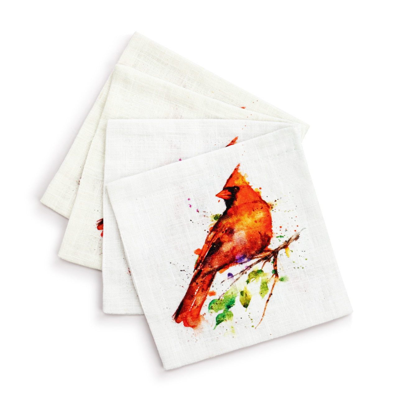 Spring Cardinal Fabric Cocktail Napkins thumbnail