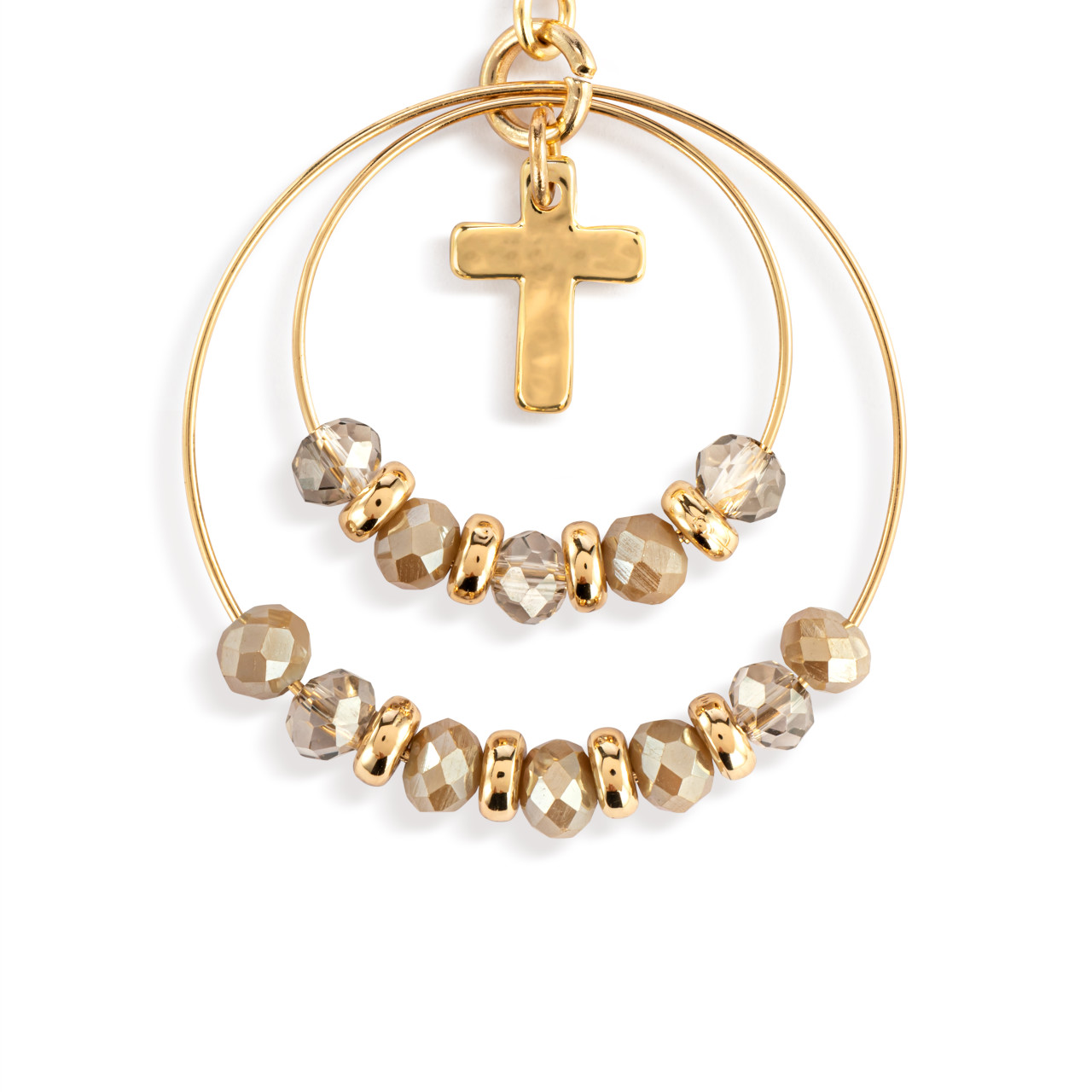 Beaded Prayer Earrings - Gray thumbnail