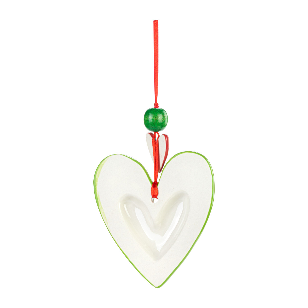 Green Heart & Stripes Ornament thumbnail