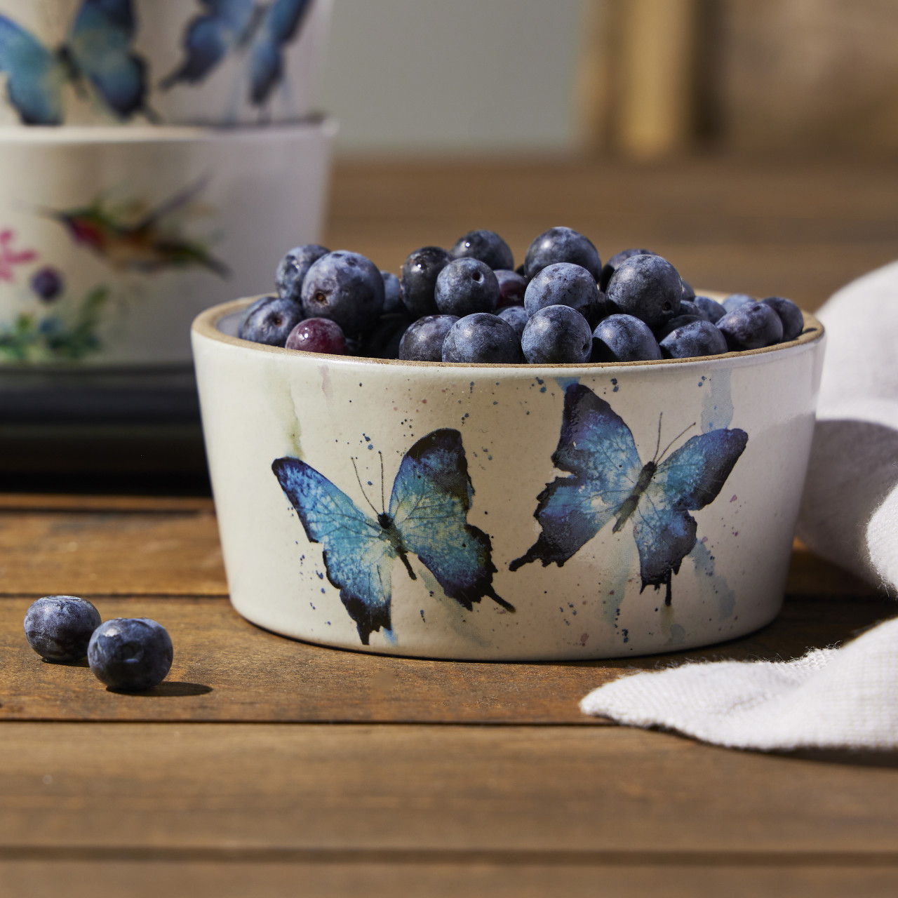 Butterfly Collection - Blue Butterflies Ramekins Set of 2 thumbnail