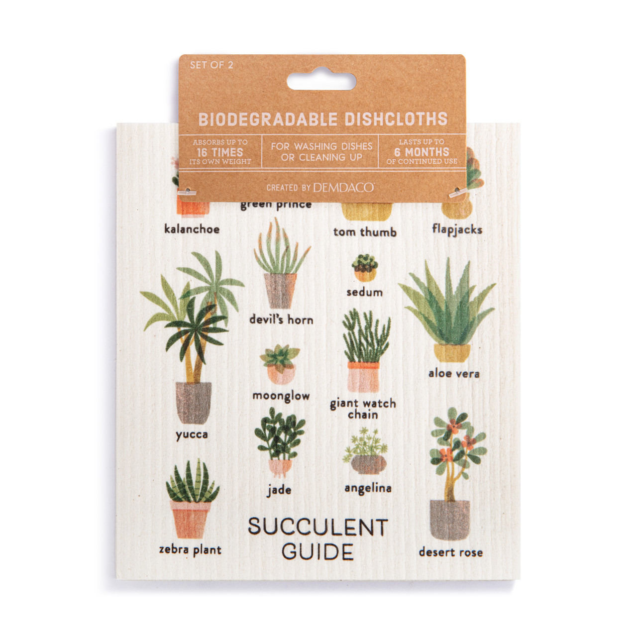Biodegradable Dish Cloths Set of 2 - Succulent Guide thumbnail