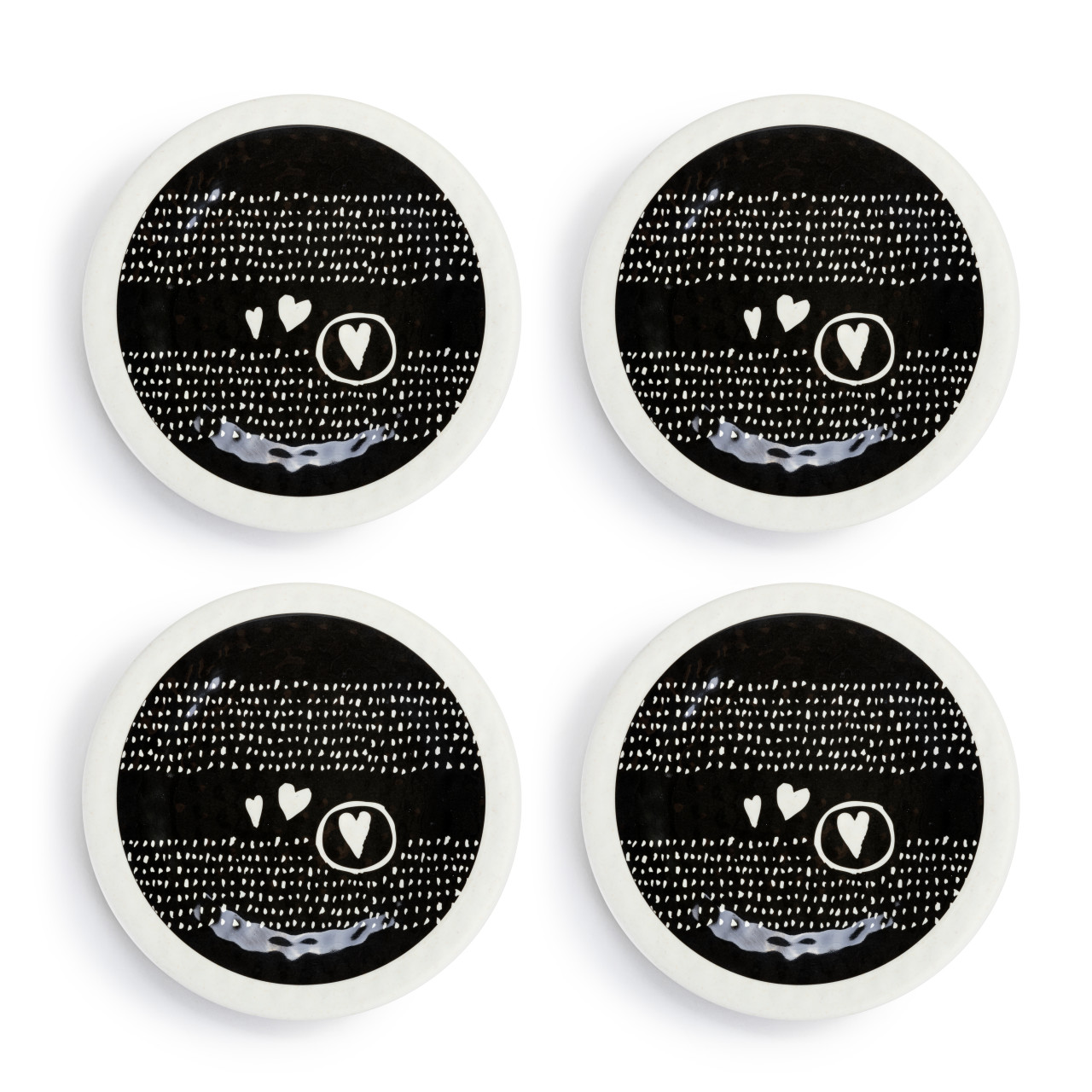 Hearts Melamine Appetizer Plates - Set of 4 thumbnail